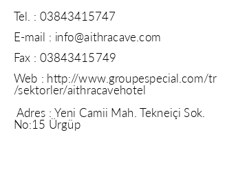 Aithra Cave Hotel iletiim bilgileri